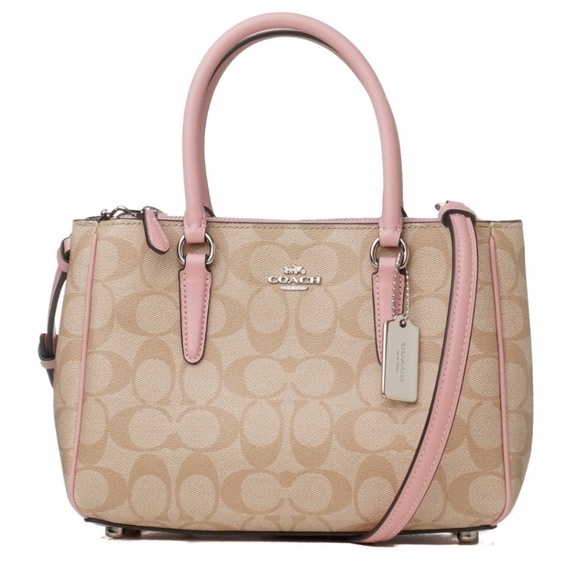 🍒NWT🍒 COACH SIGNATURE MINI SURREY PINK - Picture 2 of 8